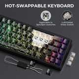 HITIME XVX M67 - Teclado inalámbrico al 60% por ciento, QMK\/VIA Bl...