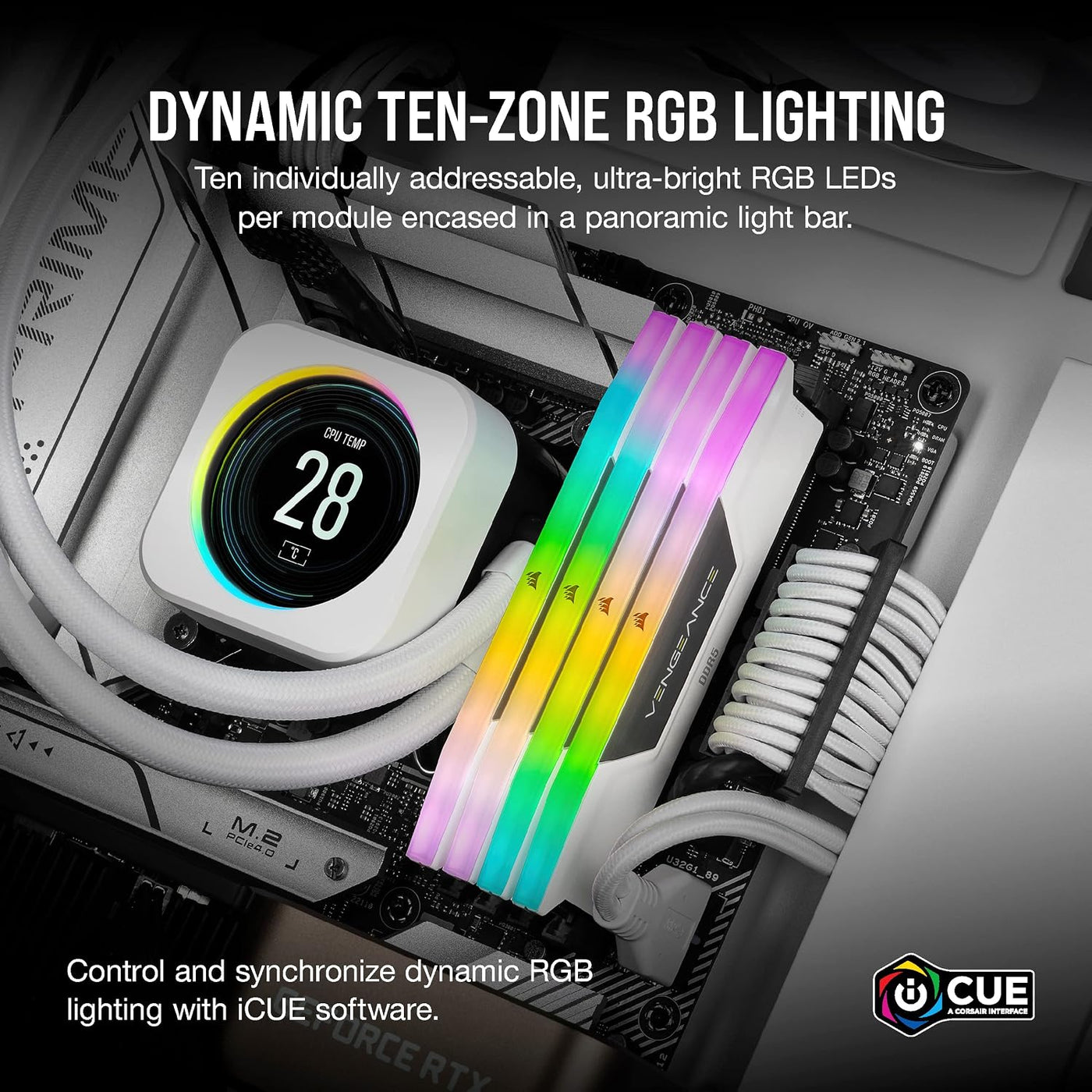 CORSAIR VENGEANCE RGB DDR5 RAM 32 GB (2 x 16 GB) 6000 MHz CL36-44-4...