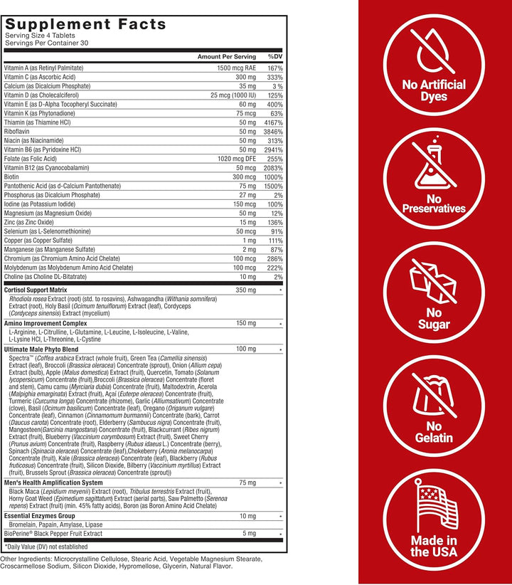 Force Factor Multivitamínico Test X180, multivitamínico de apoyo de...