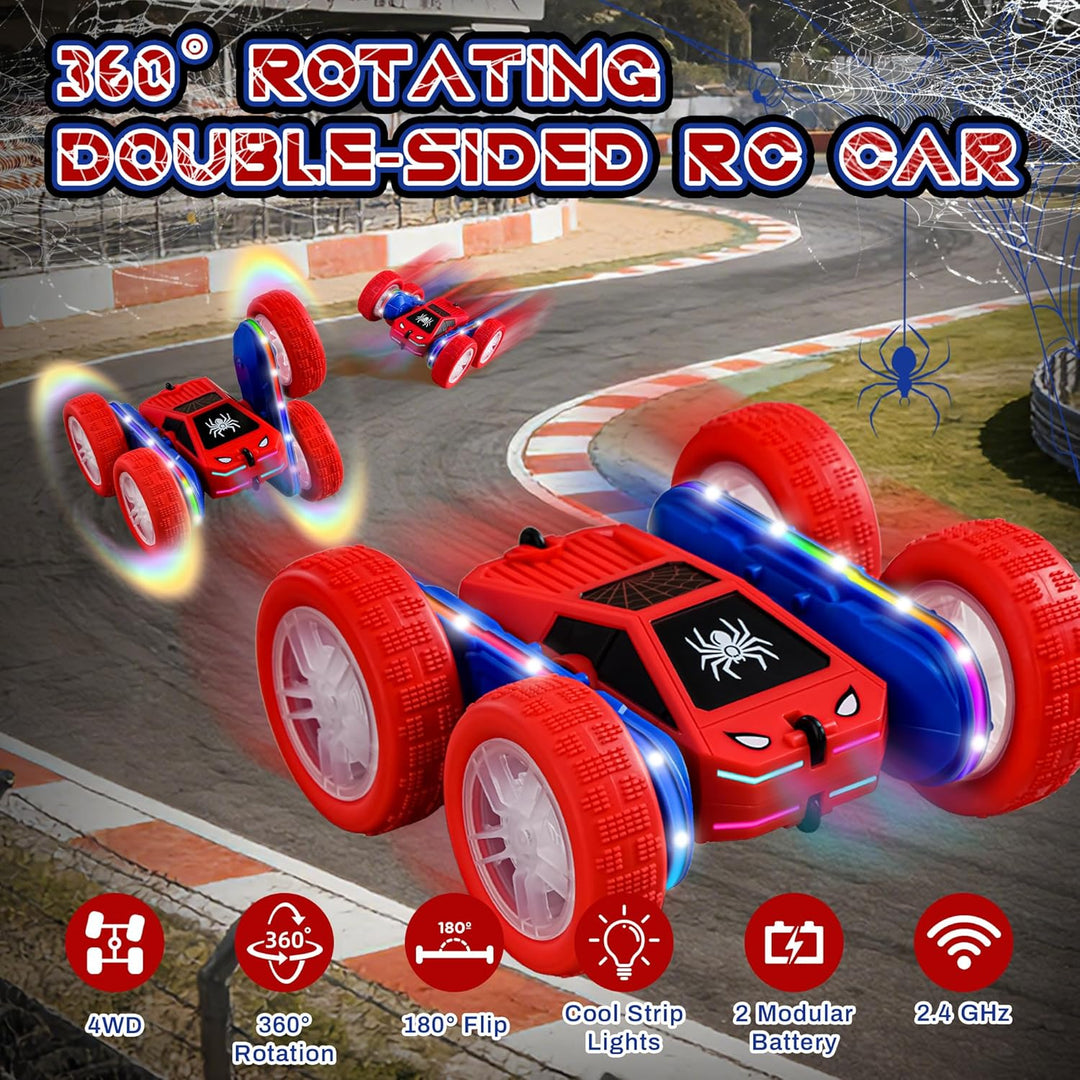 SANGQAOFU Spider - Coche de control remoto 4WD 360° Flips RC Stunt...