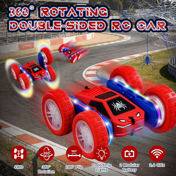 SANGQAOFU Spider - Coche de control remoto 4WD 360° Flips RC Stunt...