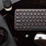 UBOTIE Combo de teclado y mouse inalámbricos, 110 teclas redondas r...