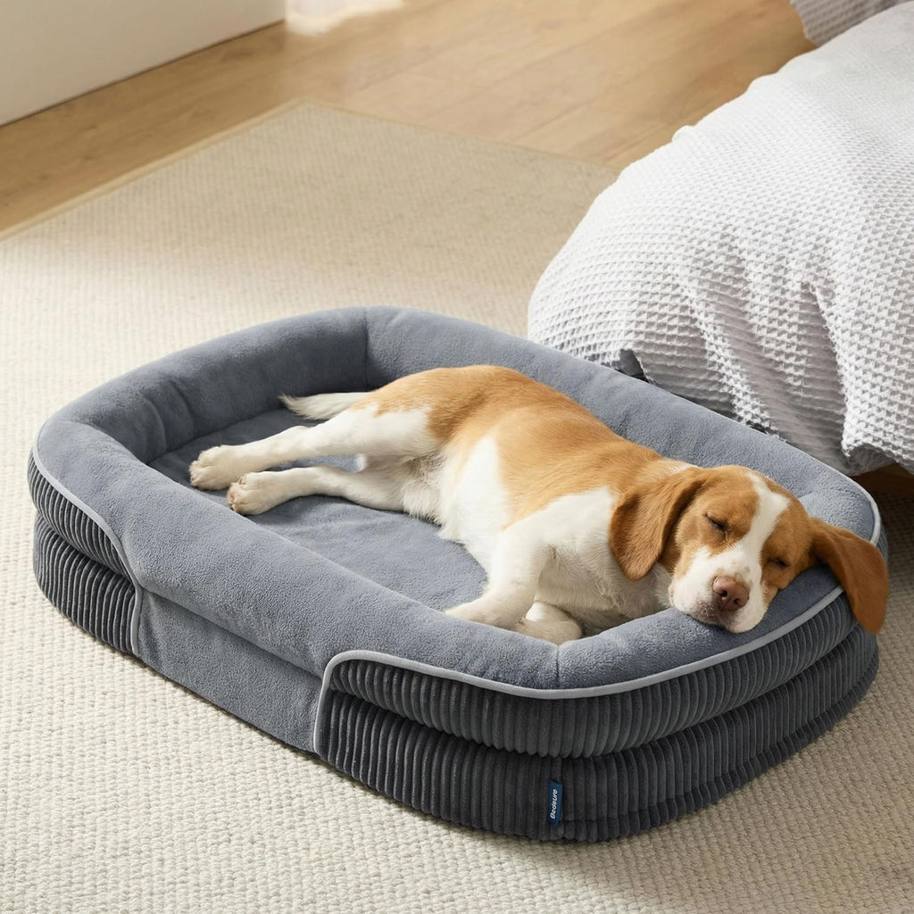 Bedsure Camas ortopédicas para perros con cojín ovalado de 360 °, perro de