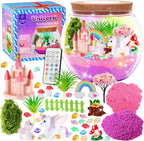 Gifmore Kit de terrario con luz de unicornio para niñas de 4 a 12 años, juego de juguetes de manualidades de unicornio, regalos de cumpleaños para niños y niñas