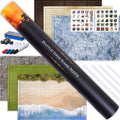 DND - Juego de iniciación | 3 alfombrillas de doble cara de 24 x 36 pulgadas | 6 terrenos incluye marcadores de borrado en seco, borrador, dados, clips con 47 calcomanías reutilizables para