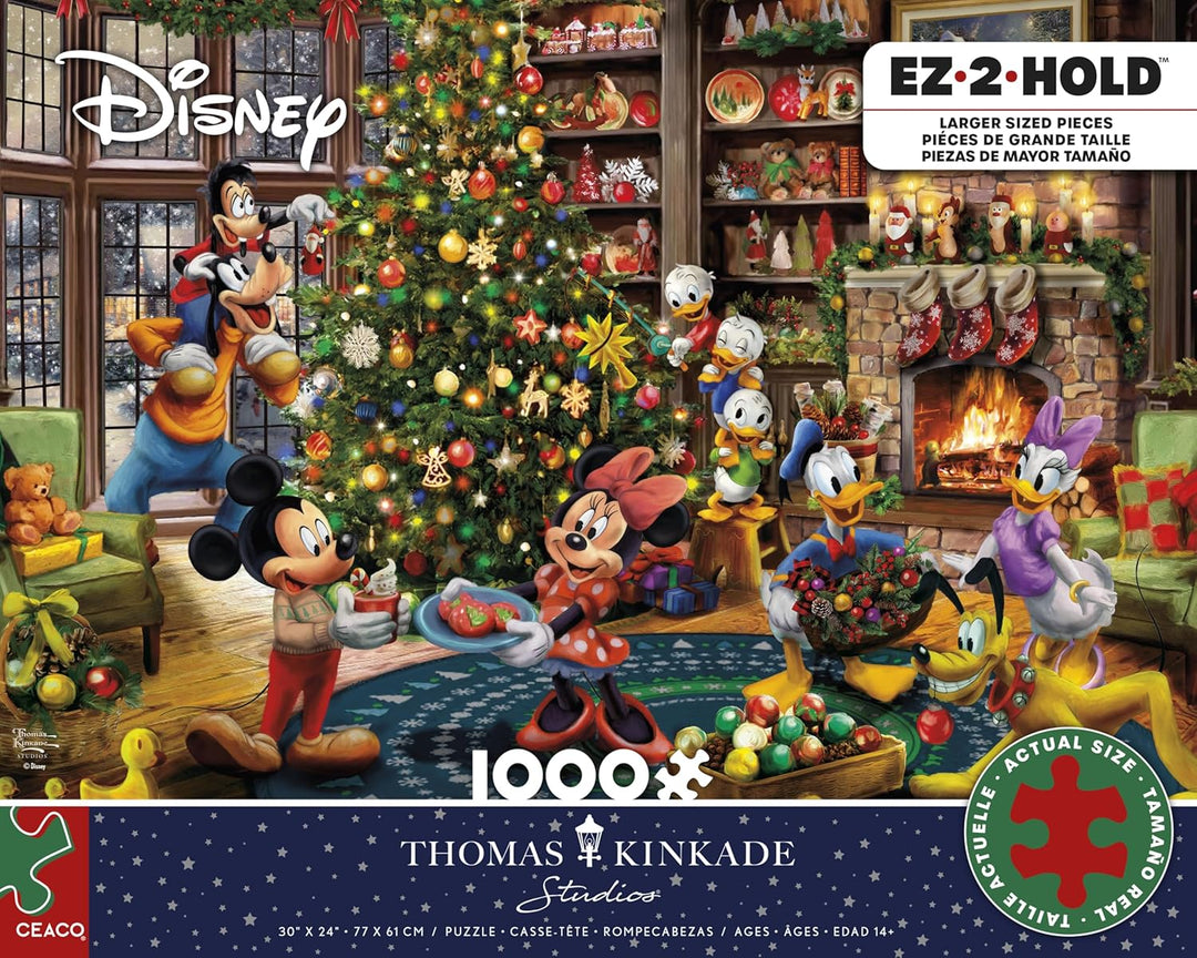 Ceaco - Thomas Kinkade - Mickey Minnie adornando el árbol