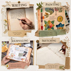 LEATHER VILLAGE Diario de cuero vintage con versículo bíblico de Salmo 46:10 – Cuaderno de oración y estudio de 8'' x 6'' con relieve, para mujeres y hombres – 200 páginas hechas a mano, papel de bordes de fibra de algodón y acuarela - Marrón