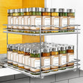 LYNK PROFESSIONAL® Organizador de especias extraíble para gabinetes, 10-3/8 pulgadas de ancho, estante de especias para armarios interiores, organizador de especias deslizante para gabinete, estante