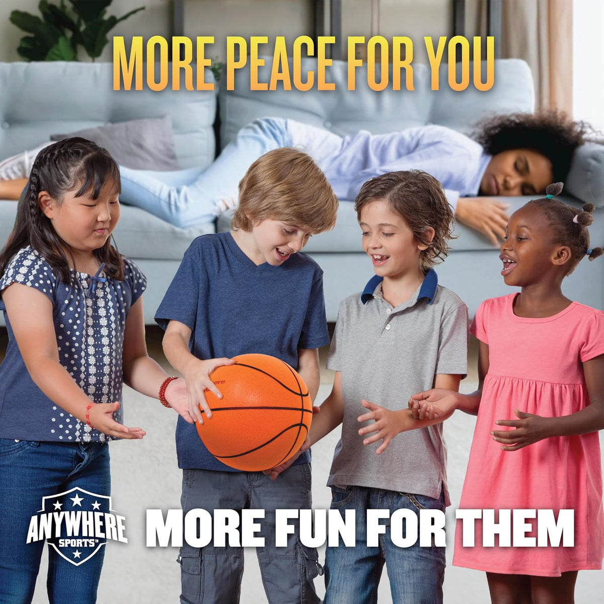 Anywhere Ball, Balón silencioso, Espuma sin aire para entrenamiento en interiores, Dribling y Rebote realista