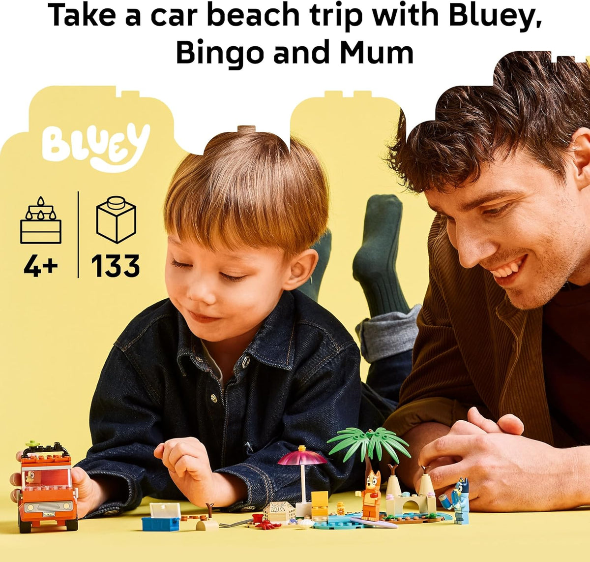 LEGO Bluey Blueys Beach Family Car Trip - Juguete de