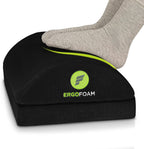 Lámpara Reposapiés ErgoFoam para debajo del escritorio en el trabajo ajustable - Aprobado por quiroprácticos, espuma de alta densidad, terciopelo (negro)