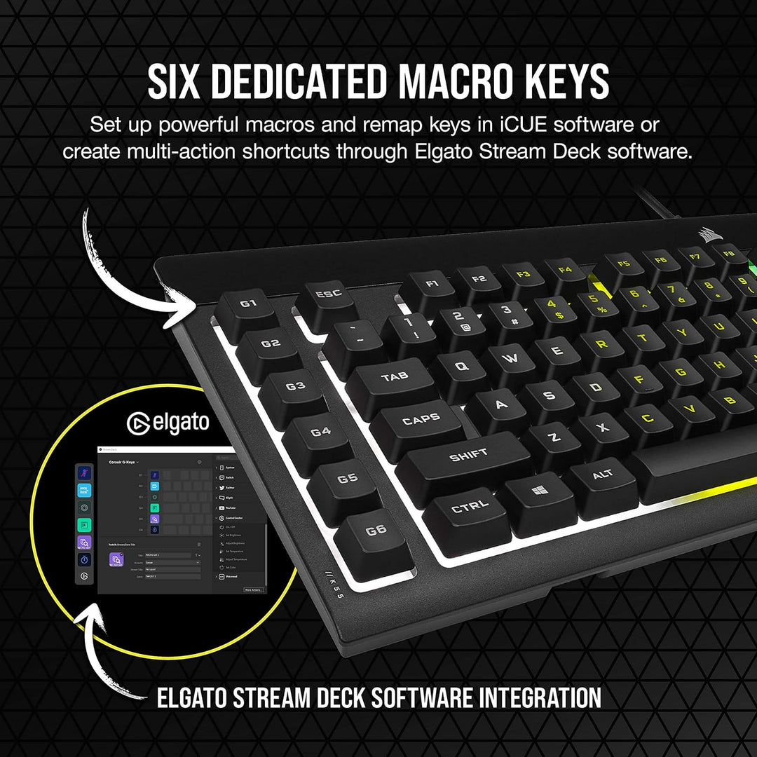 Corsair K55 RGB PRO Teclado de membrana para juegos con cable \u201...