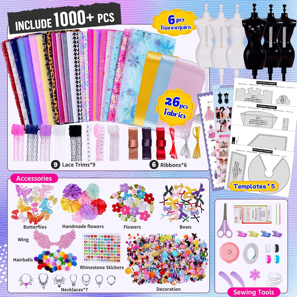 Kits de diseño de moda para niñas con 6 maniquíes, más de 800 kits de