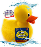 Juego de 119 juguetes de baño de Toy Stop de 119 piezas con pato de goma gigante, calcomanías de baño, espejos, crayones, esponja, mini animales, animales medianos, botes apilables, letras de espuma,
