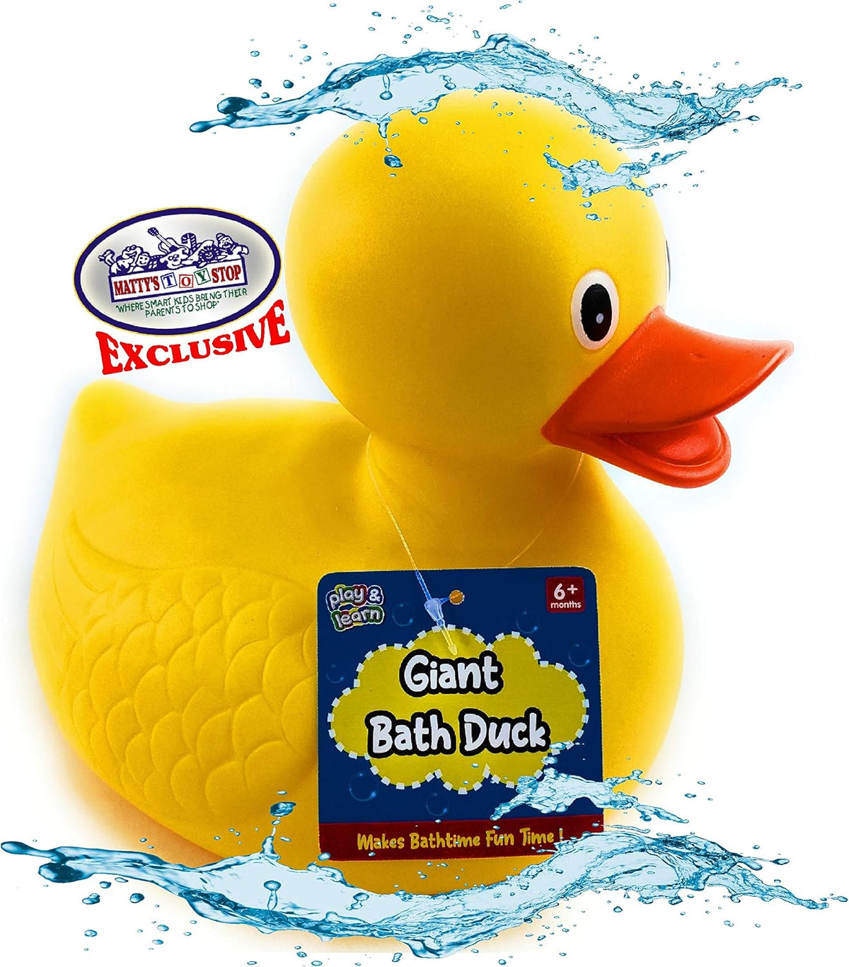 Juego de 119 juguetes de baño de Toy Stop de 119 piezas con pato de goma gigante, calcomanías de baño, espejos, crayones, esponja, mini animales, animales medianos, botes apilables, letras de espuma,