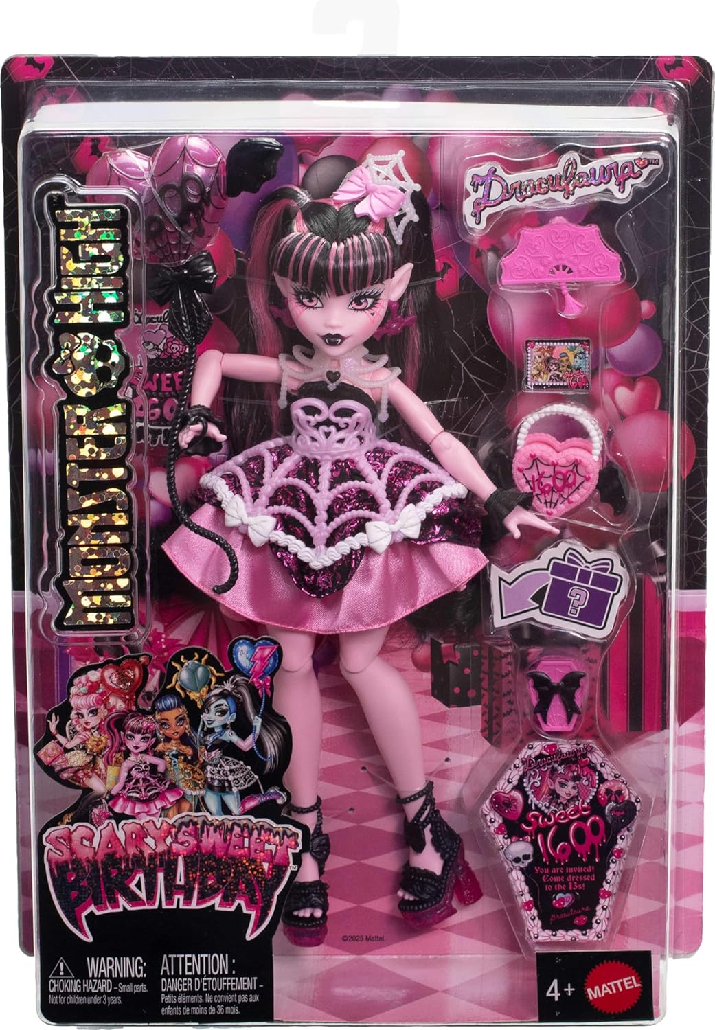 Monster High Muñeca de Cumpleaños de Dulce Miedo, Draculaura en Ves...
