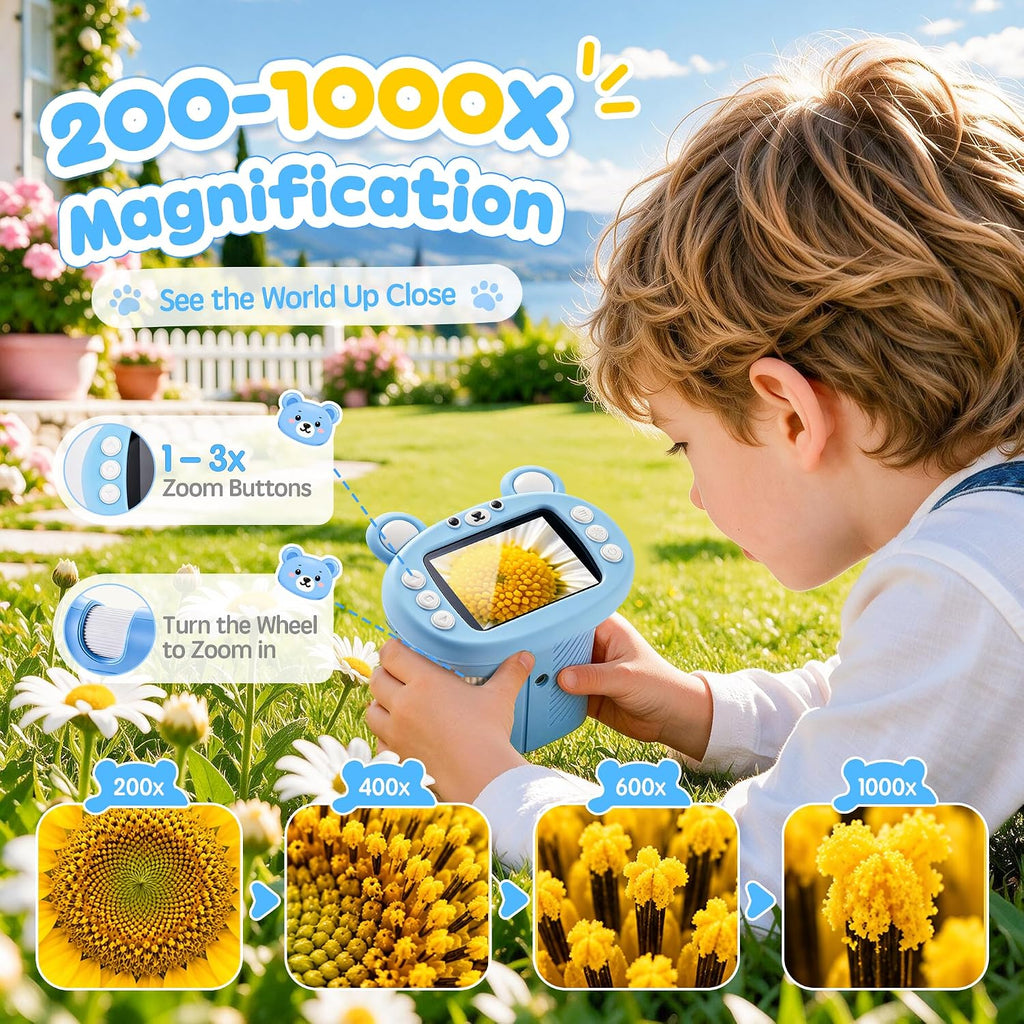 Microscopio digital portátil 1000X 2.4 para niños: juguete STEM y regalos