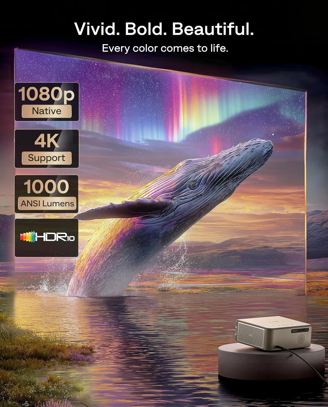 Aurzen EAZZE D1 MAX - Proyector inteligente Google TV compatible co...