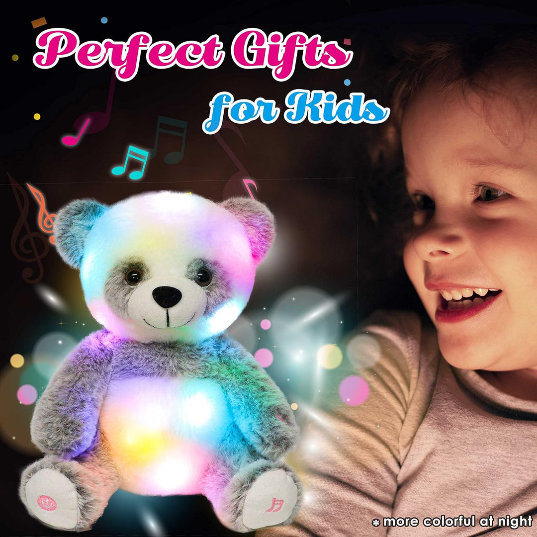 Cuteoy Oso Panda de peluche con luces LED y música, con volumen aju...