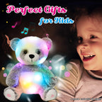 Cuteoy Oso Panda de peluche con luces LED y música