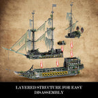 JMBricklayer Set de Construcción de Barco Pirata para Adultos - Modelo de Barco Fantasma el Holandés Errante, 5865 Piezas
