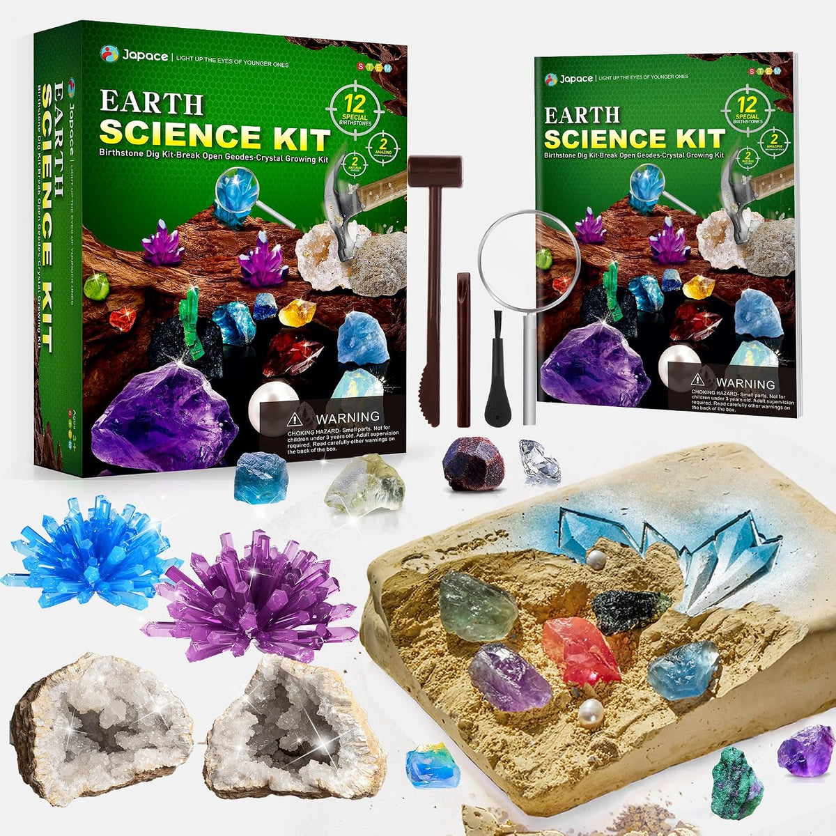 Japace Kits de ciencia de la tierra para niños de 6-8-12-14, kit de