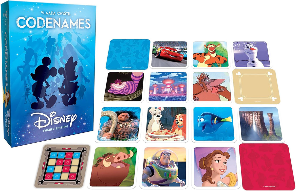 Codenames Family Edition | El mejor juego de mesa familiar para todas las edades | Con personajes de Disney y obras de arte | Juego de mesa para más de 2 jugadores | Perfecto para los fanáticos de Disney
