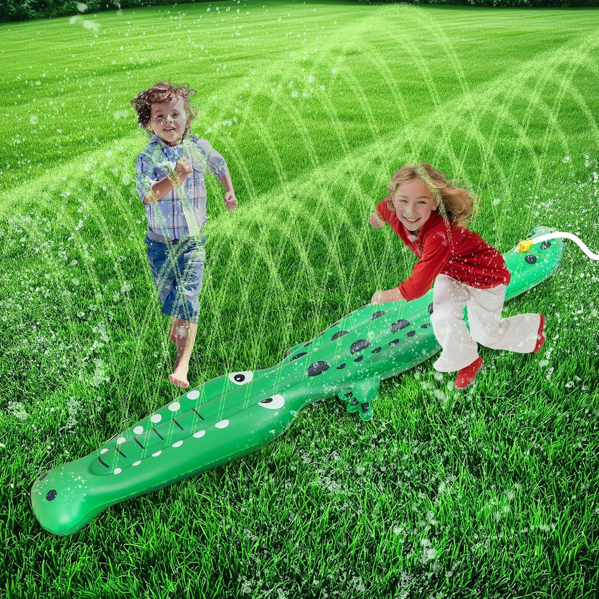Aspersor de agua para niños, aspersor inflable de cocodrilo grande