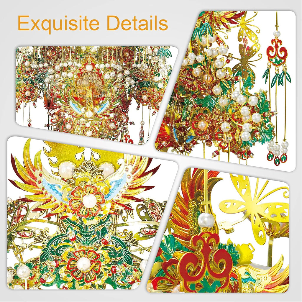 Piececool Kit de modelos de rompecabezas asiáticos de metal 3D, kit de construcción de metal Coronet Garuda para adultos, rompecabezas de rompecabezas de bricolaje, kits de modelos de manualidades