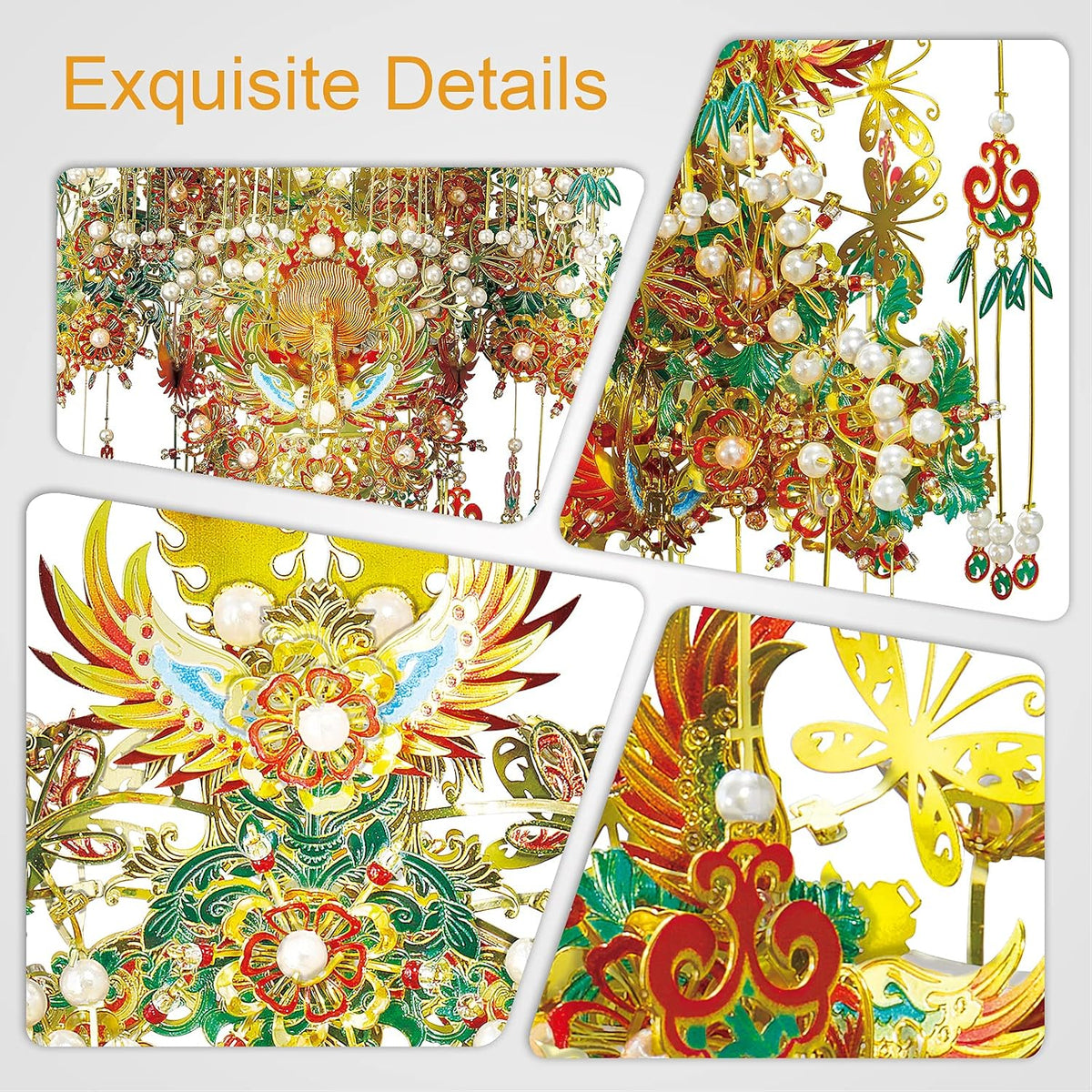Piececool Kit de modelos de rompecabezas asiáticos de metal 3D, kit de construcción de metal Coronet Garuda para adultos, rompecabezas de rompecabezas de bricolaje, kits de modelos de manualidades