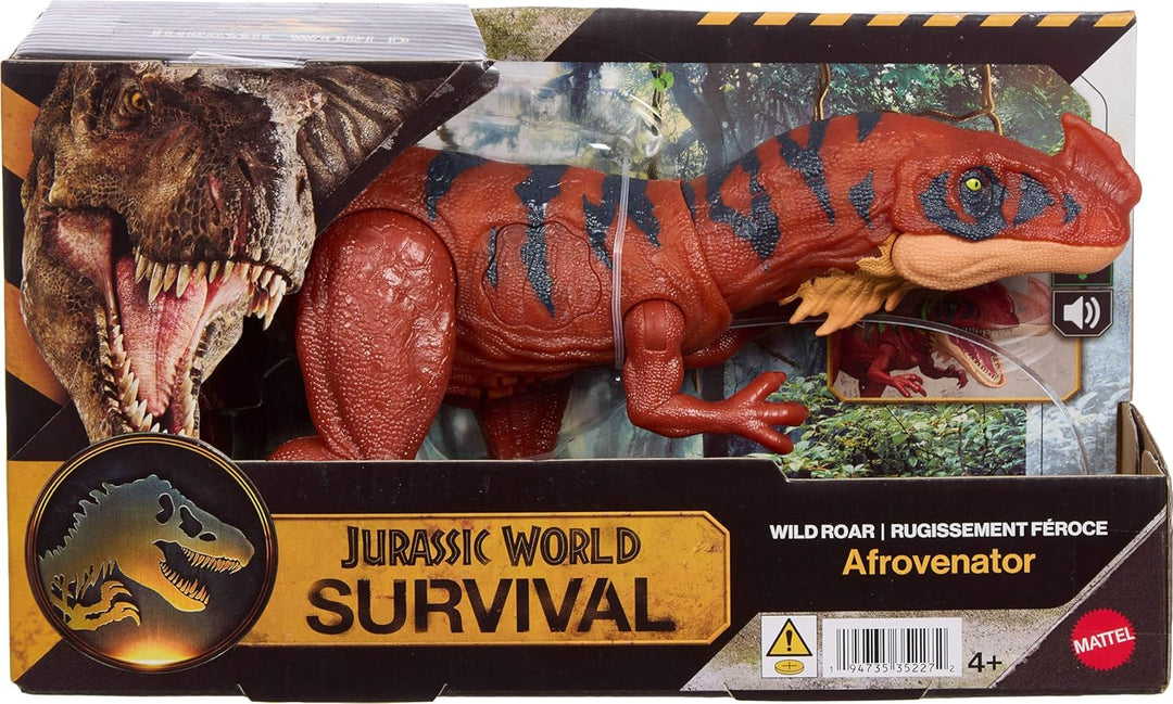 Mattel Jurassic World Wild Roar Afrovenator - Figura de acción de d...