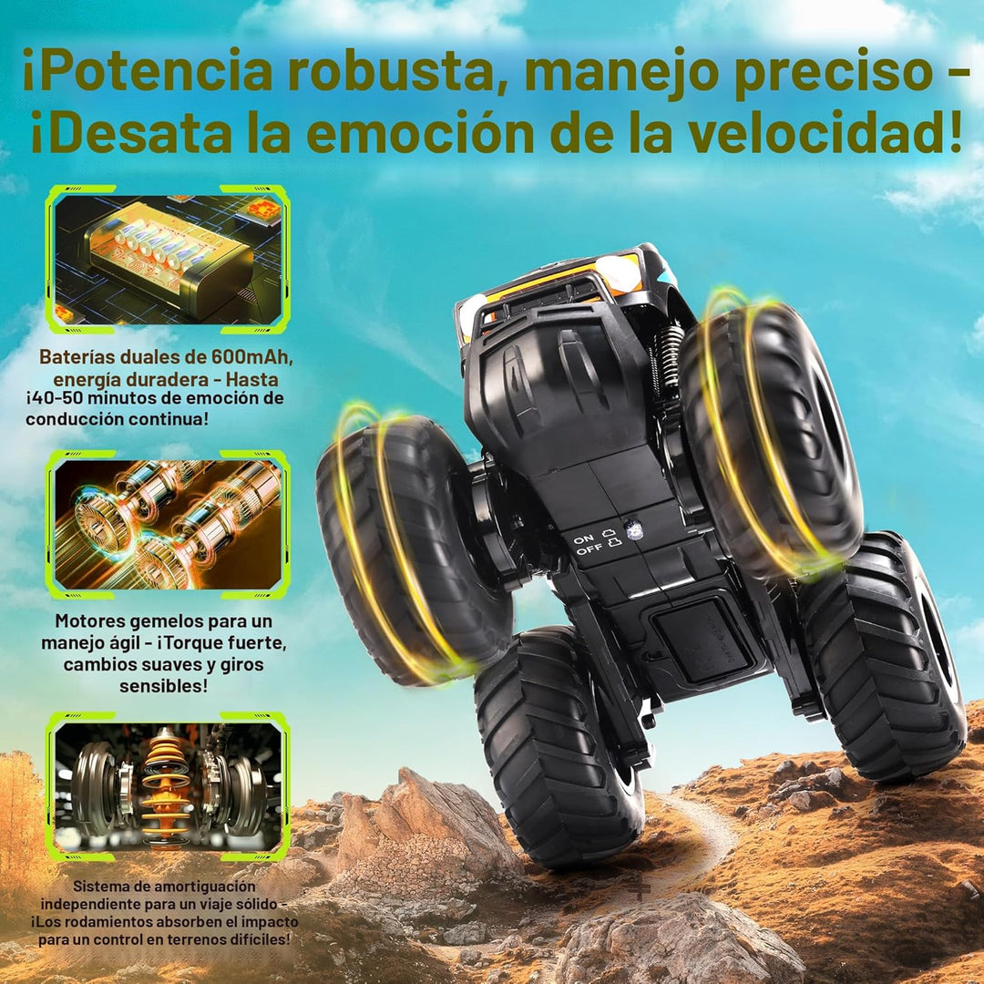 Threeking 1:16 Coches de juguete impermeables RC Monster Truck Cami...