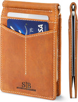 SERMAN BRANDS RFID Blocking Wallet Slim Bifold - Genuine Leather Mi...