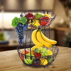 Simple Houseware Cesta de frutas de 2 niveles, color bronce