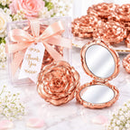 Beeveer - Juego de 100 espejos compactos rosa a granel, recuerdos de boda