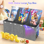 Caja de juguetes Extra Grande con tapas, gran arca de almacenamiento, 40"x14"x16"
