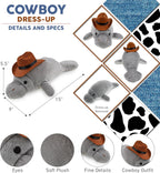 DolliBu Sombrero de vaquero de peluche de manatí gris con