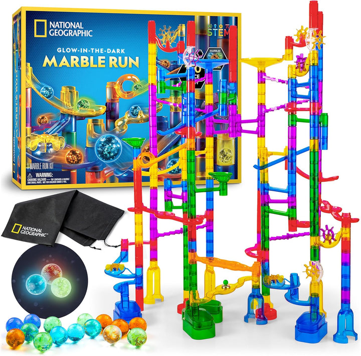 NATIONAL GEOGRAPHIC Glowing Marble Run - Juego de construcción de 1...