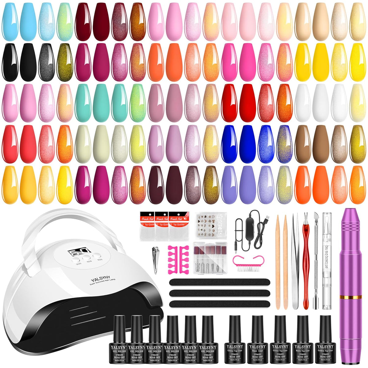 Kit de esmalte de uñas de gel YALSYNY, con secador de uñas LED UV,...