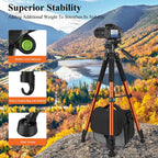 VICTIV - Trípode de 74 pulgadas para cámara y teléfono celular, trípode profesional de aluminio resistente con bolsa de transporte, compatible con cámara DSLR, SLR, iPhone, Canon, Nikon