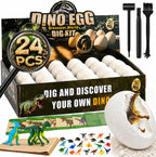 Kit de excavación de 24 huevos de dinosaurio con dinosaurios en el interior