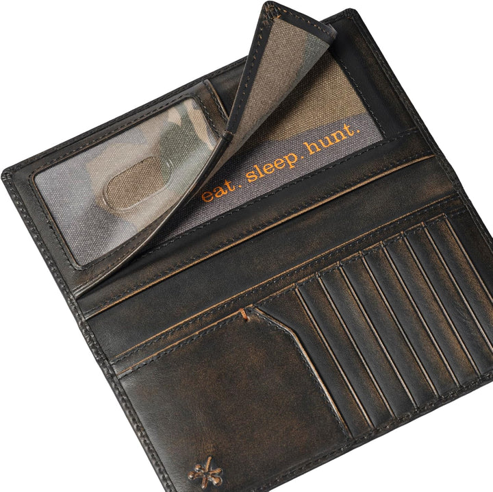 House of Jack Co. Cartera larga plegable de ciervo para hombres y h...