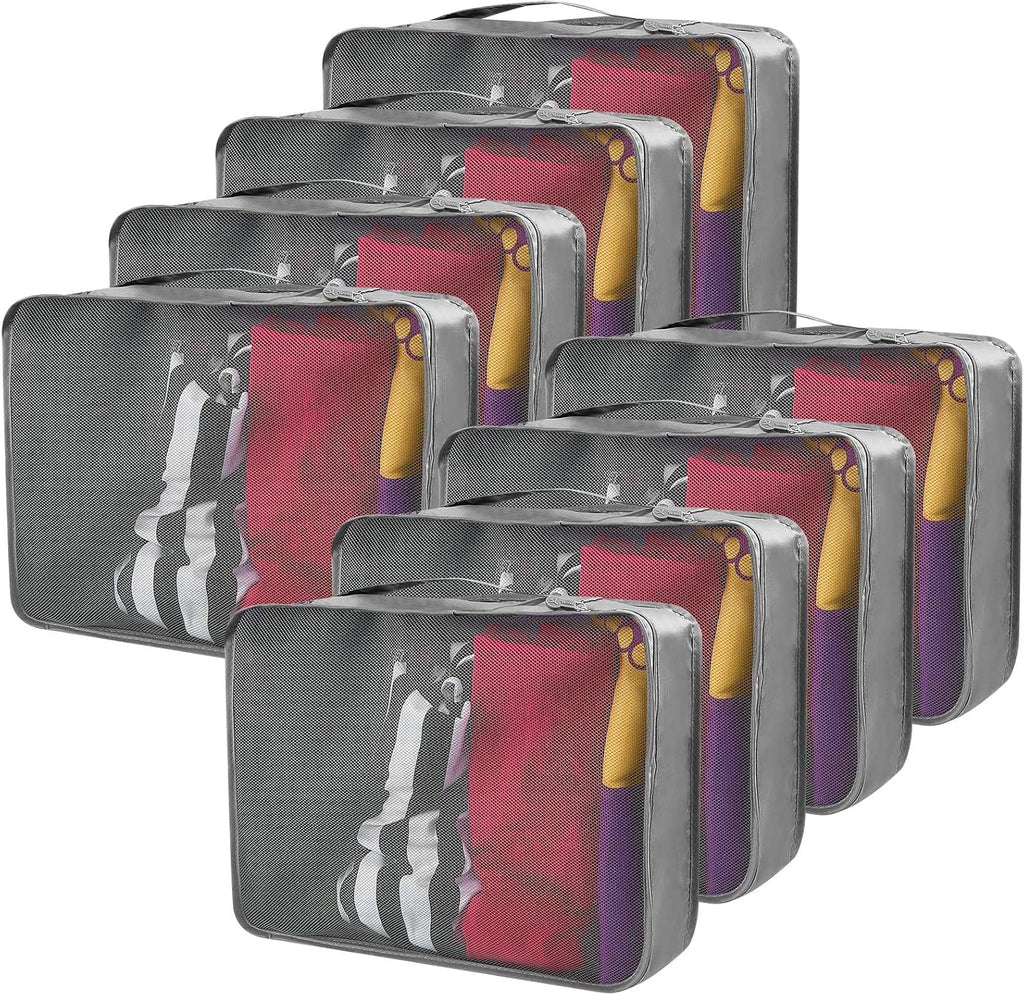 Silkfly 8 cubos de embalaje XL para equipaje de viaje, simple, gris