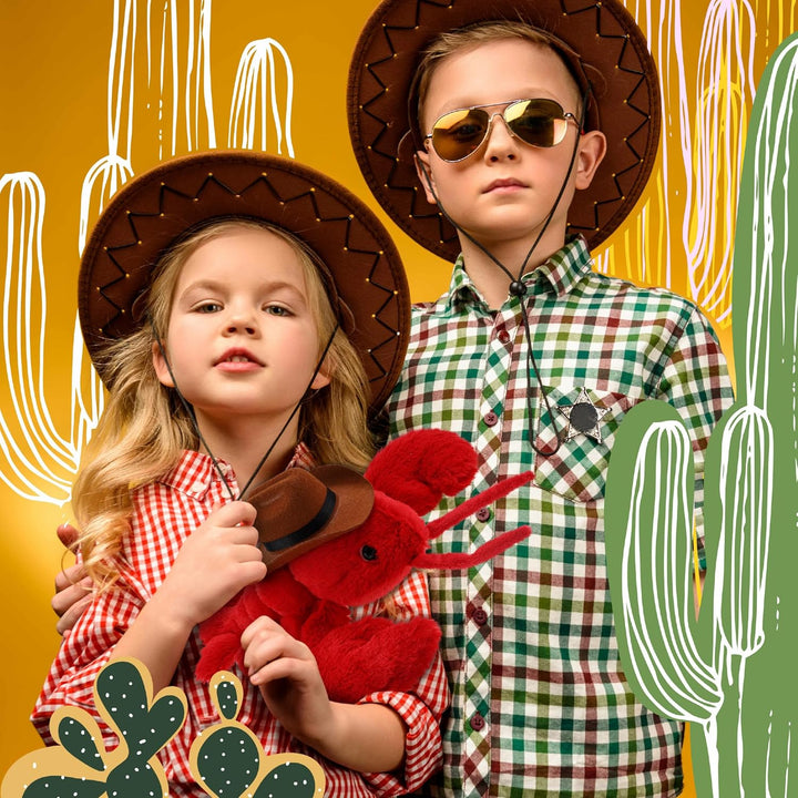 DolliBu Elegante sombrero de vaquero de peluche de