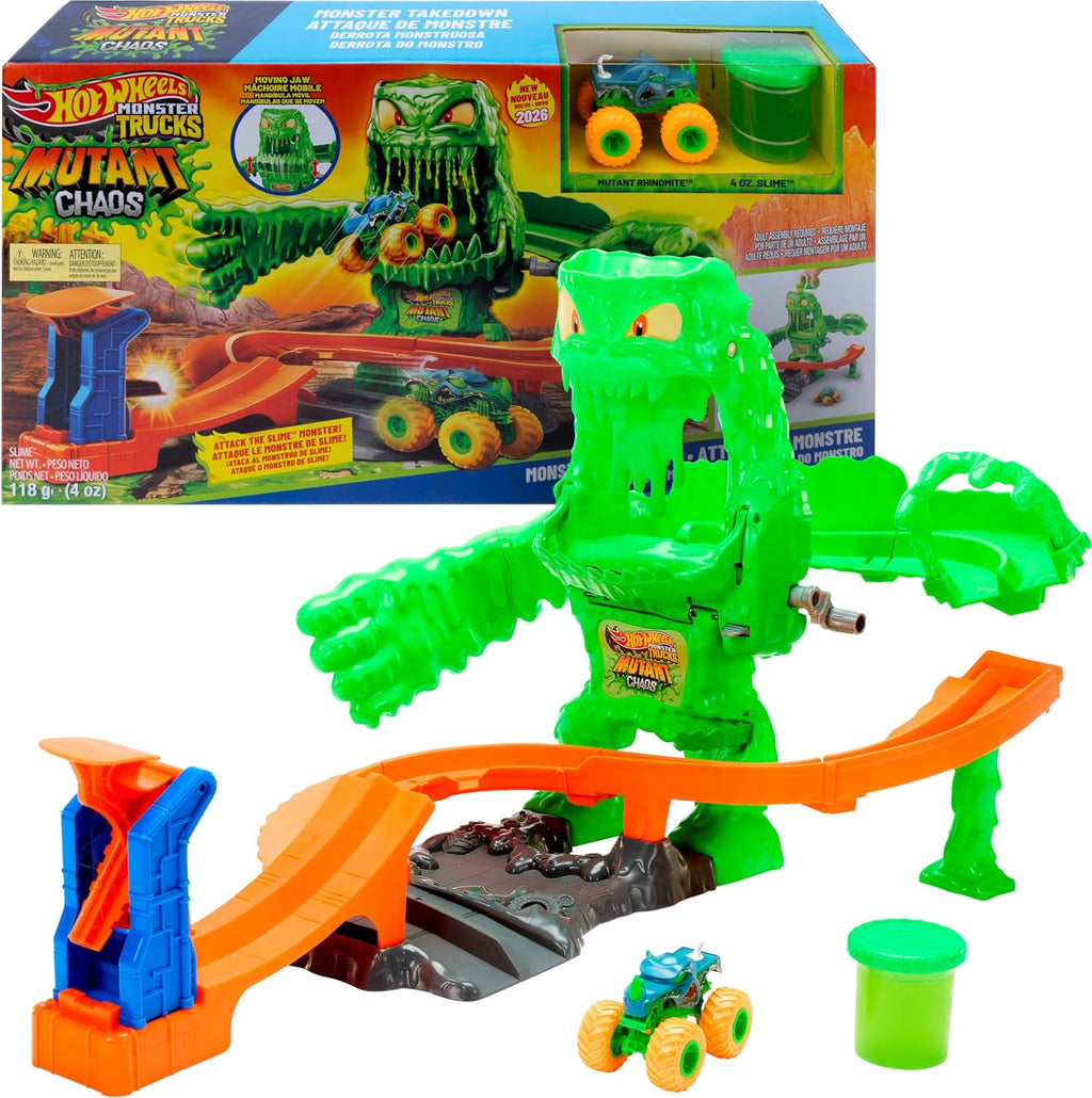 Hot Wheels Monster Trucks Mutant Monster Takedown Playset