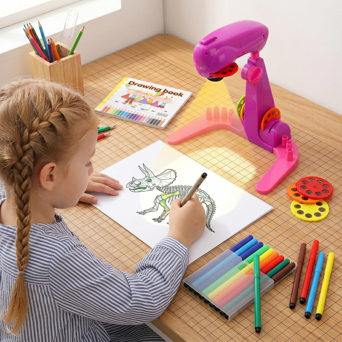 Proyector de dibujo para niños, proyector inteligente de bocetos de arte
