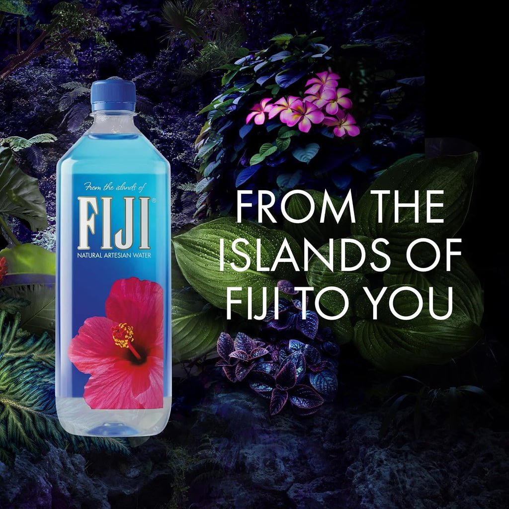 FIJI Agua embotellada artesanal natural, 1 litro / 33.8 onzas líquidas