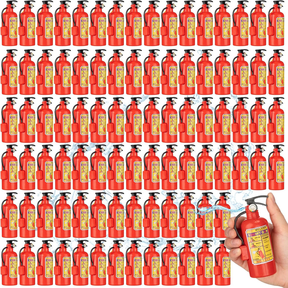 50 piezas de extintor de incendios de 4 pulgadas, juguetes realistas de bombero, divertidos chorros para fiesta, regalo de verano, piscina, playa, al aire libre, accesorios de cosplay para niños y niñas