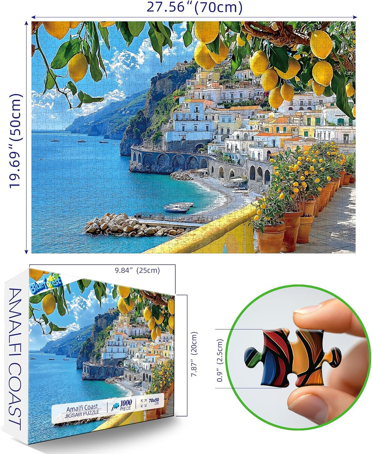 Rompecabezas de 1000 piezas de la costa de Amalfi para adultos
