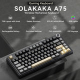 SOLAKAKA A75 Teclado inalámbrico para juegos con perilla multifunci...